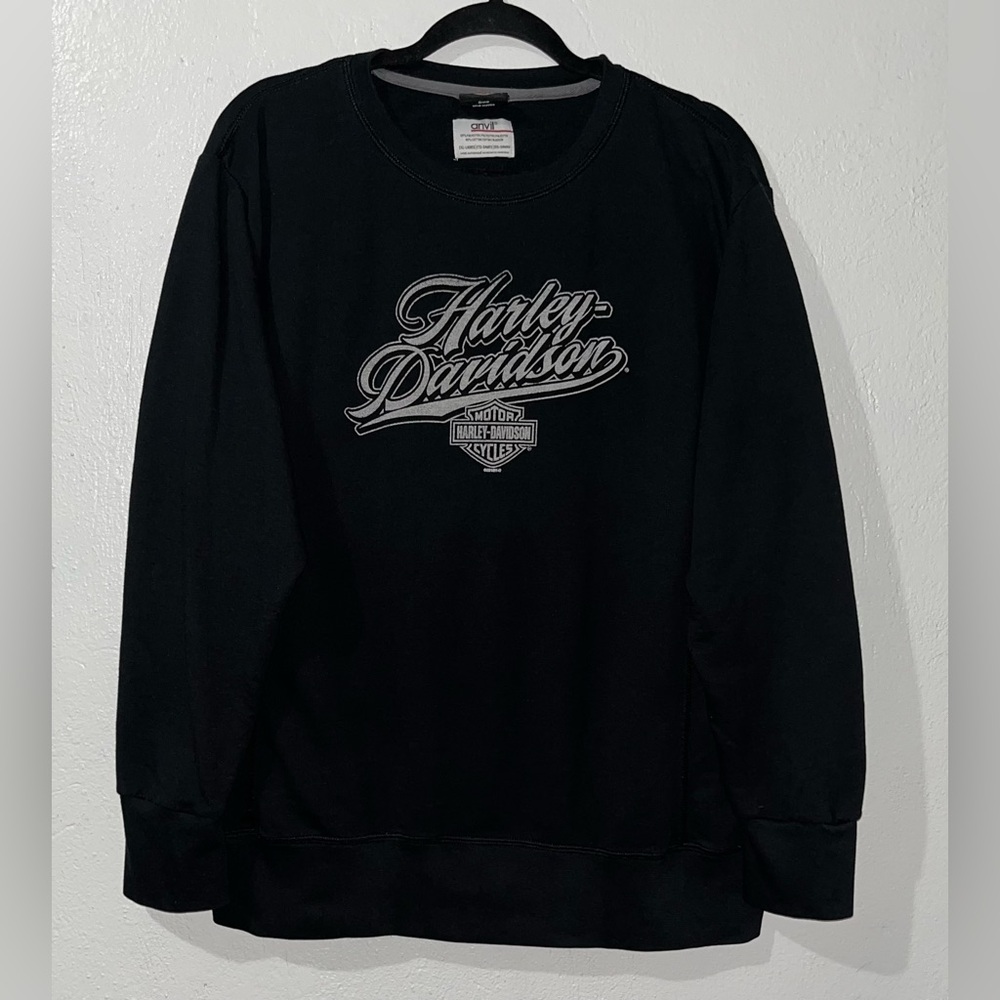 Harley-Davidson Fleece CrewNeck Long Sleeve T-Shirt Lake Eerie Ohio, Women’s 2XL